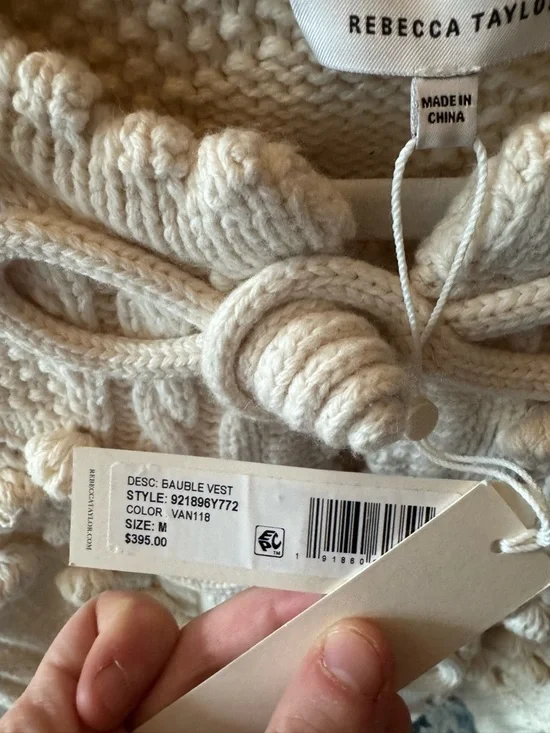 NWT Rebecca Taylor Bauble Cable Vest - Picture 6 of 6